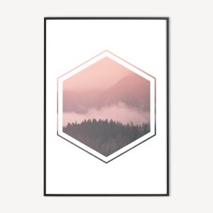 Landschap in Hexagon Poster en Canvas Print