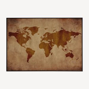 Vintage Wereldkaart Poster en Canvas Print