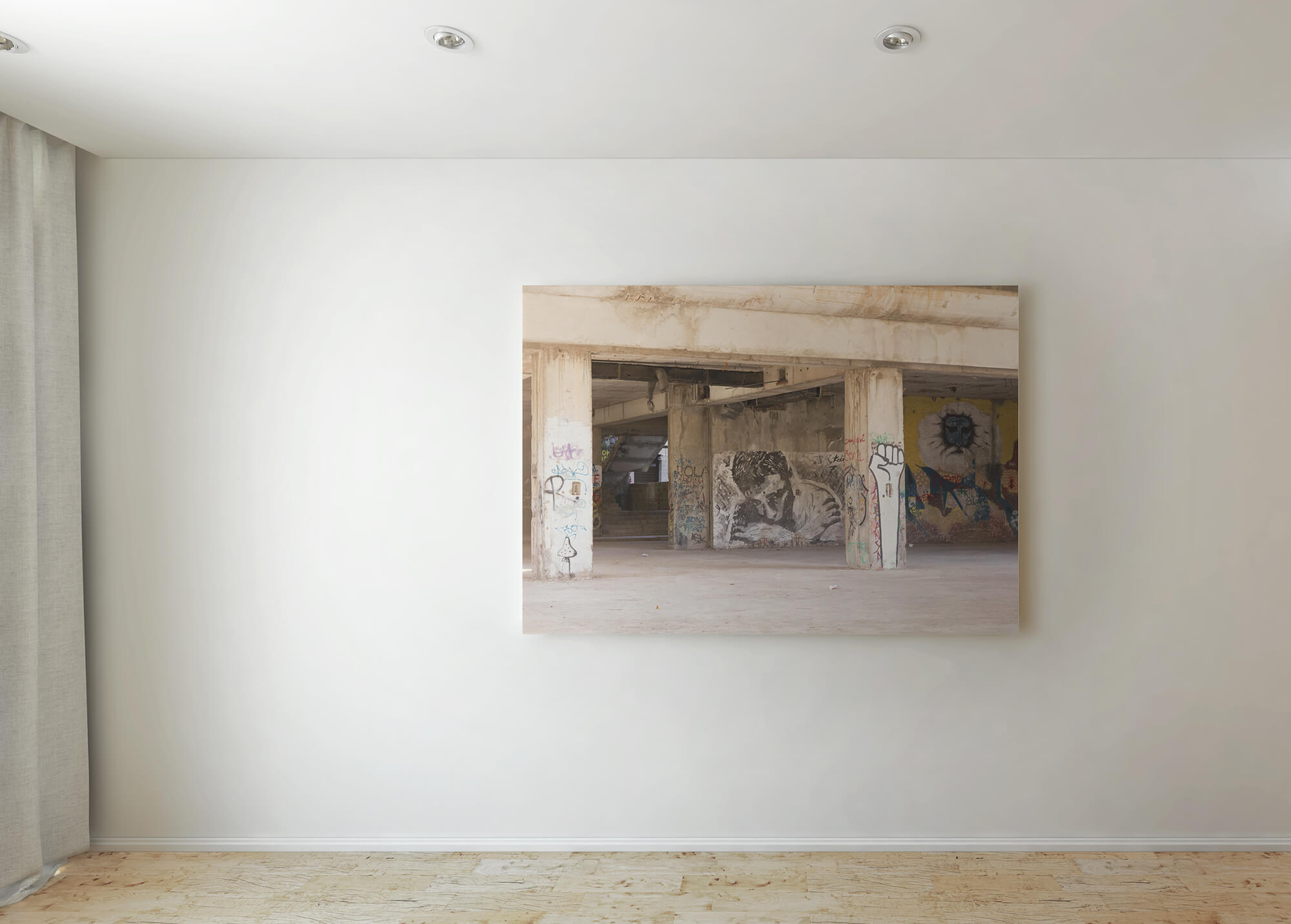 Urban Wanddecoratie met architectuur en graffiti