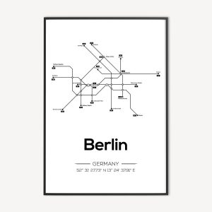 Berlijn Metrolijnen Poster en Canvas Print