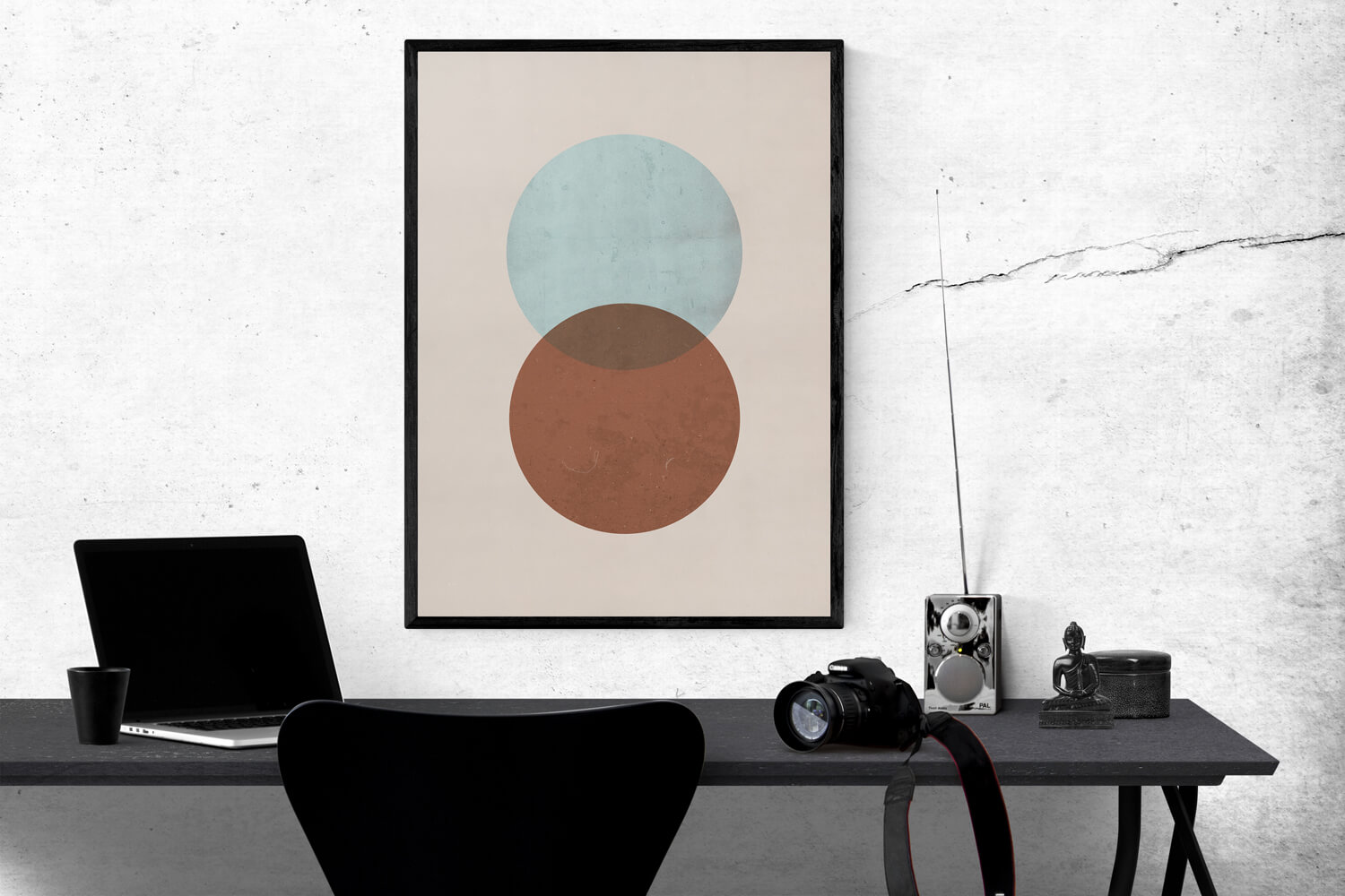 Grungy Cirkels Poster - Scandinavische Wanddecoratie