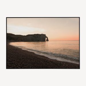 Poster met Zonsondergang op Strand Etretat
