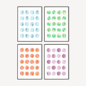 Watercolor Dots Poster in Diverse Kleuren