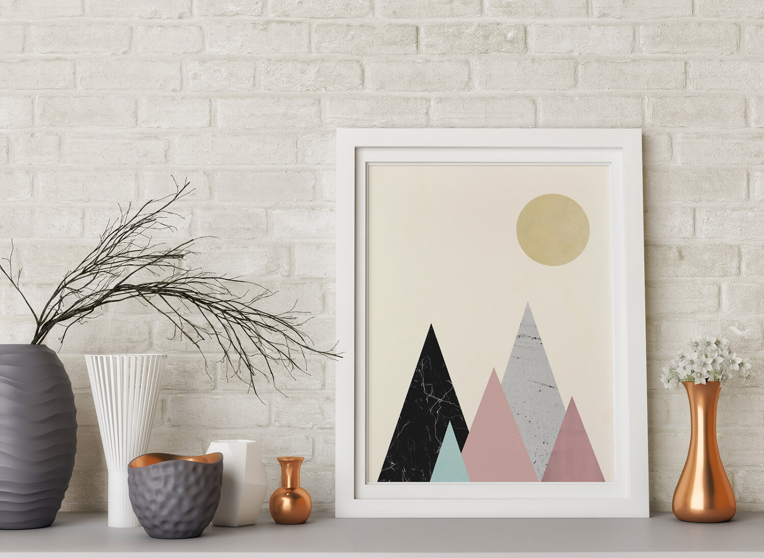 Minimalist Mountains Poster - Scandinavische Wanddecoratie