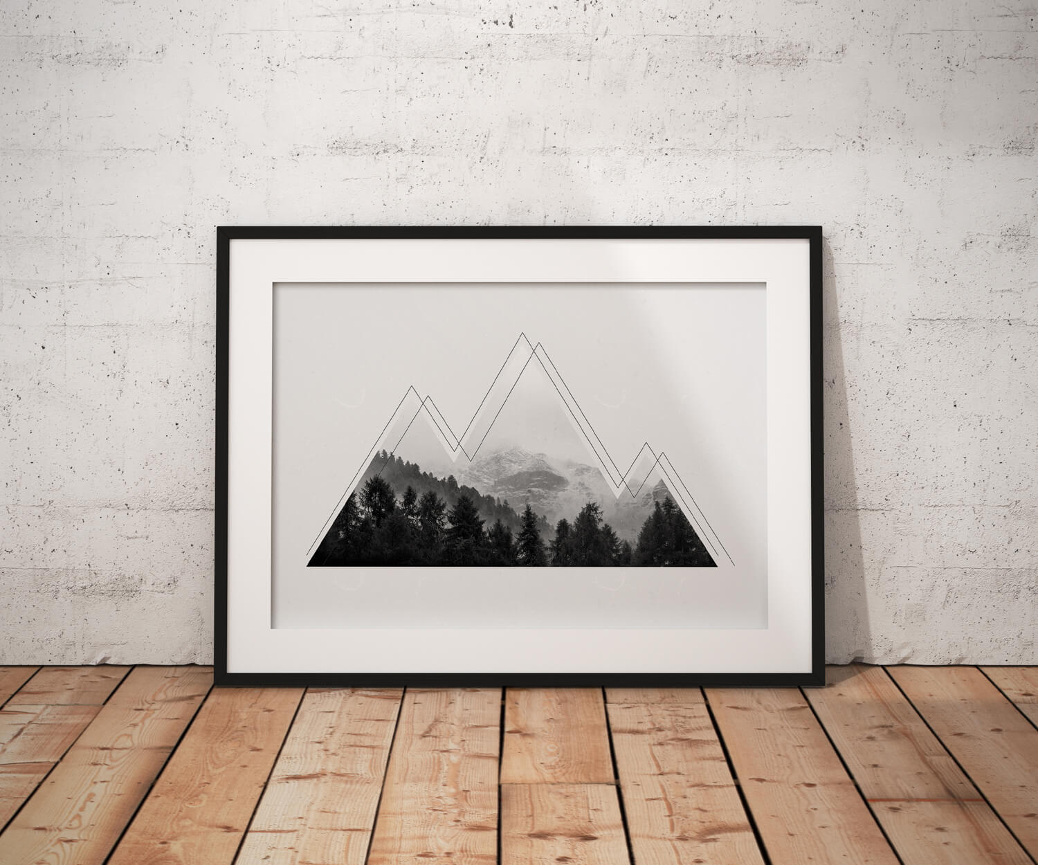 Grungy Mountains, Bergen Poster - Scandinavische Muurdecoratie