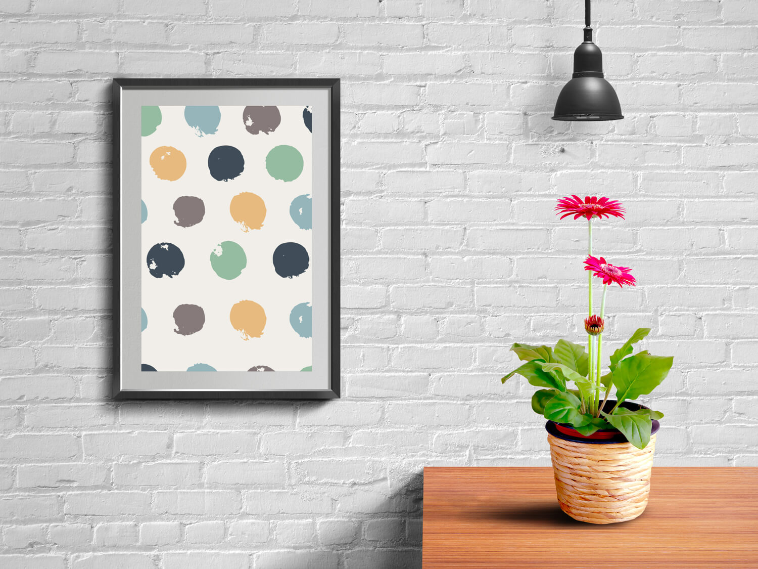 Fleurige, abstracte en Scandinavische poster met stippen