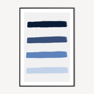 Blauwe Brush Strokes Minimalistische Poster