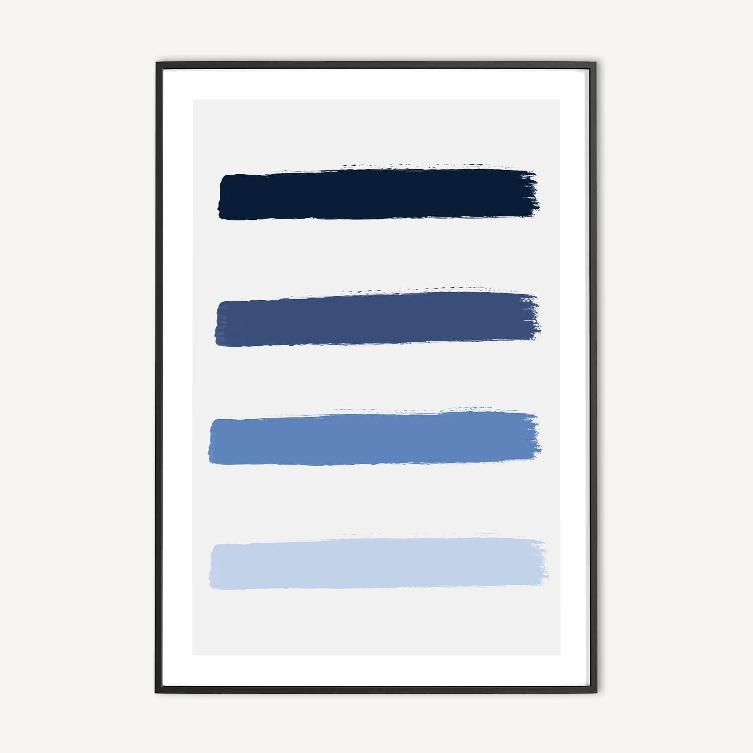 Blauwe Brush Strokes Minimalistische Poster