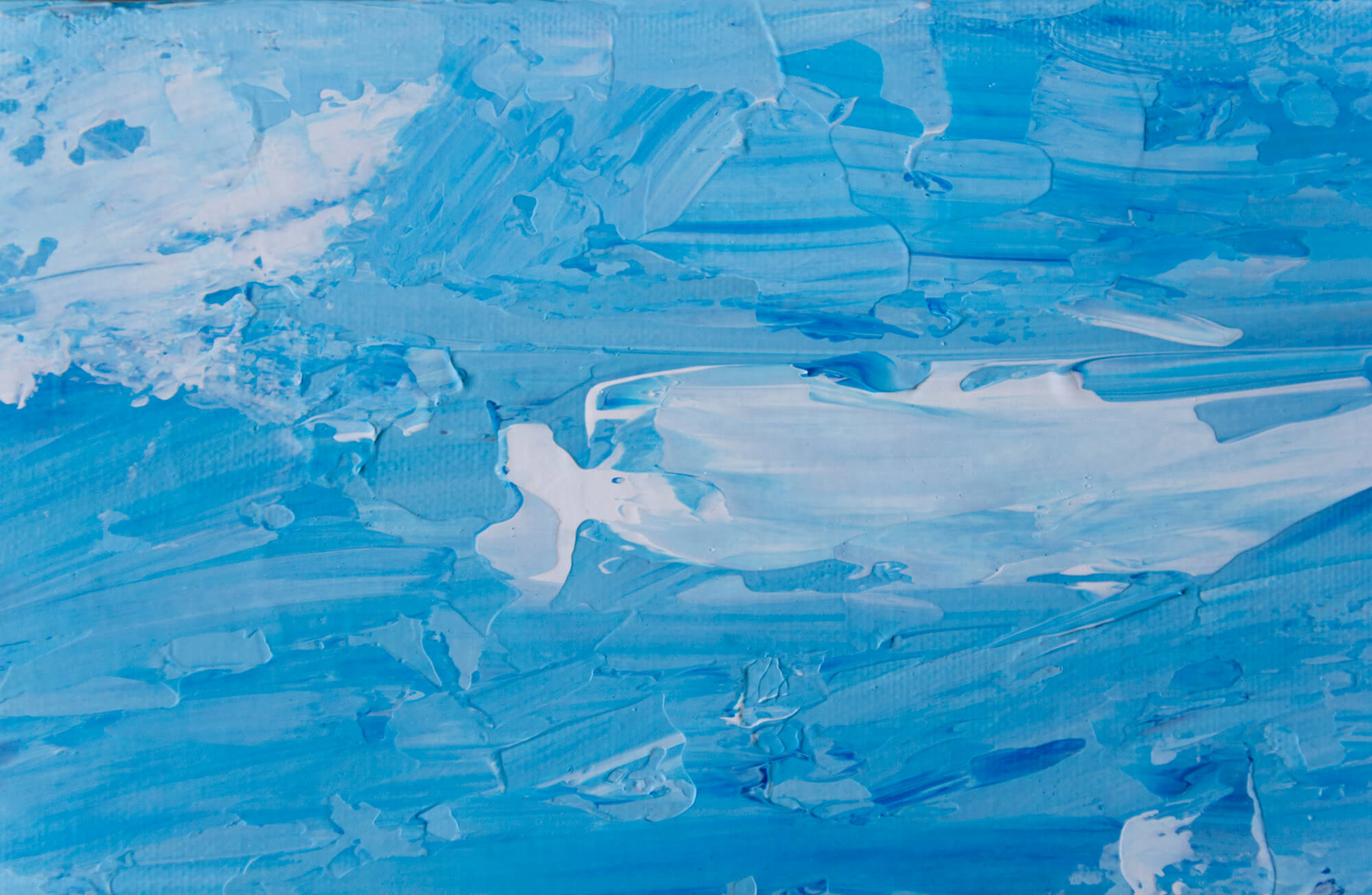 abstract landschap bomen schilderij blauwe lucht