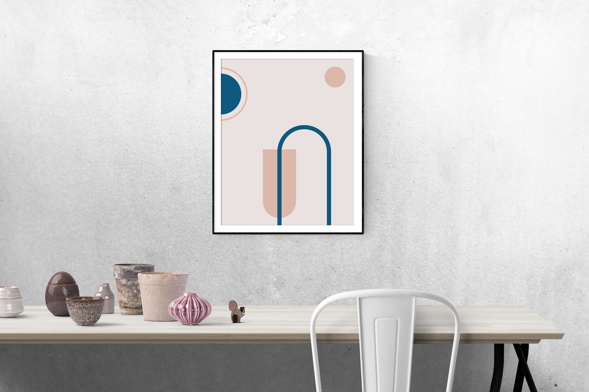 Roze Geometrie Poster - Pink Geometry