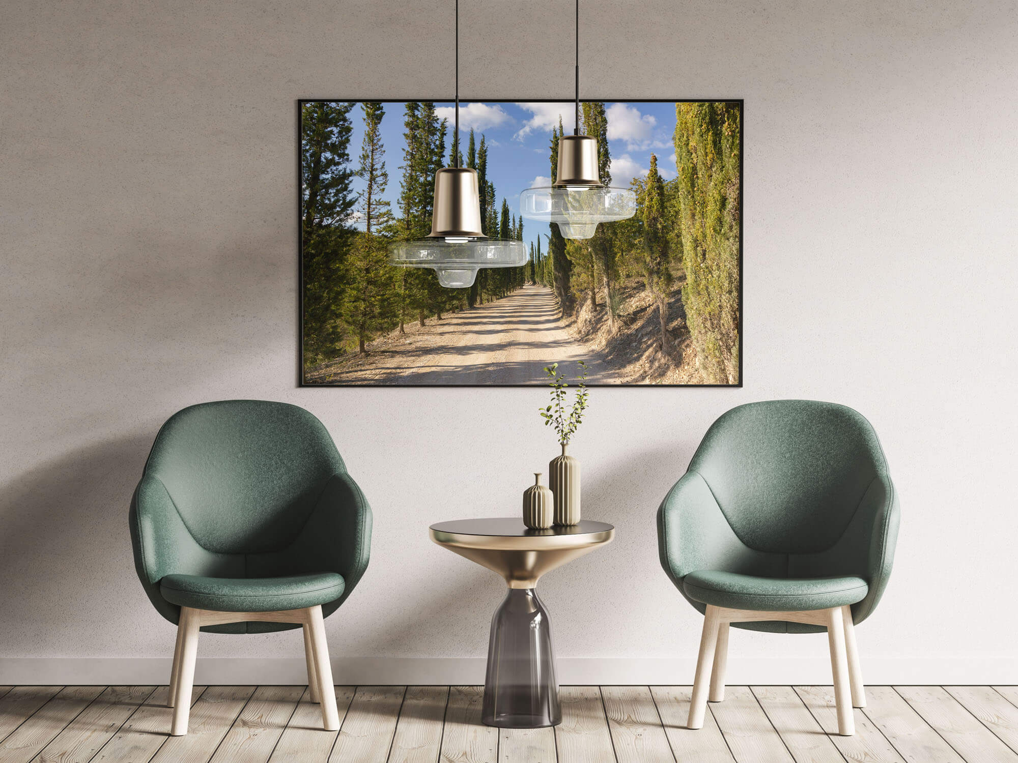 Italiaanse Posters - Cipressen Toscaans landscap