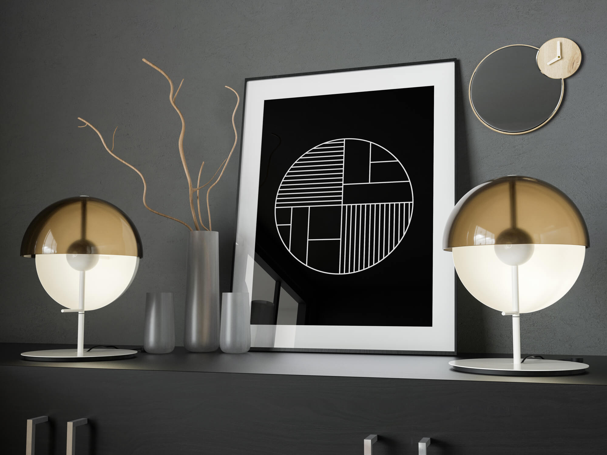 Zwarte Geometrische Poster
