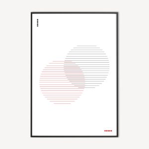 Abstracte Minimalistische Cirkels Poster in rood en zwart