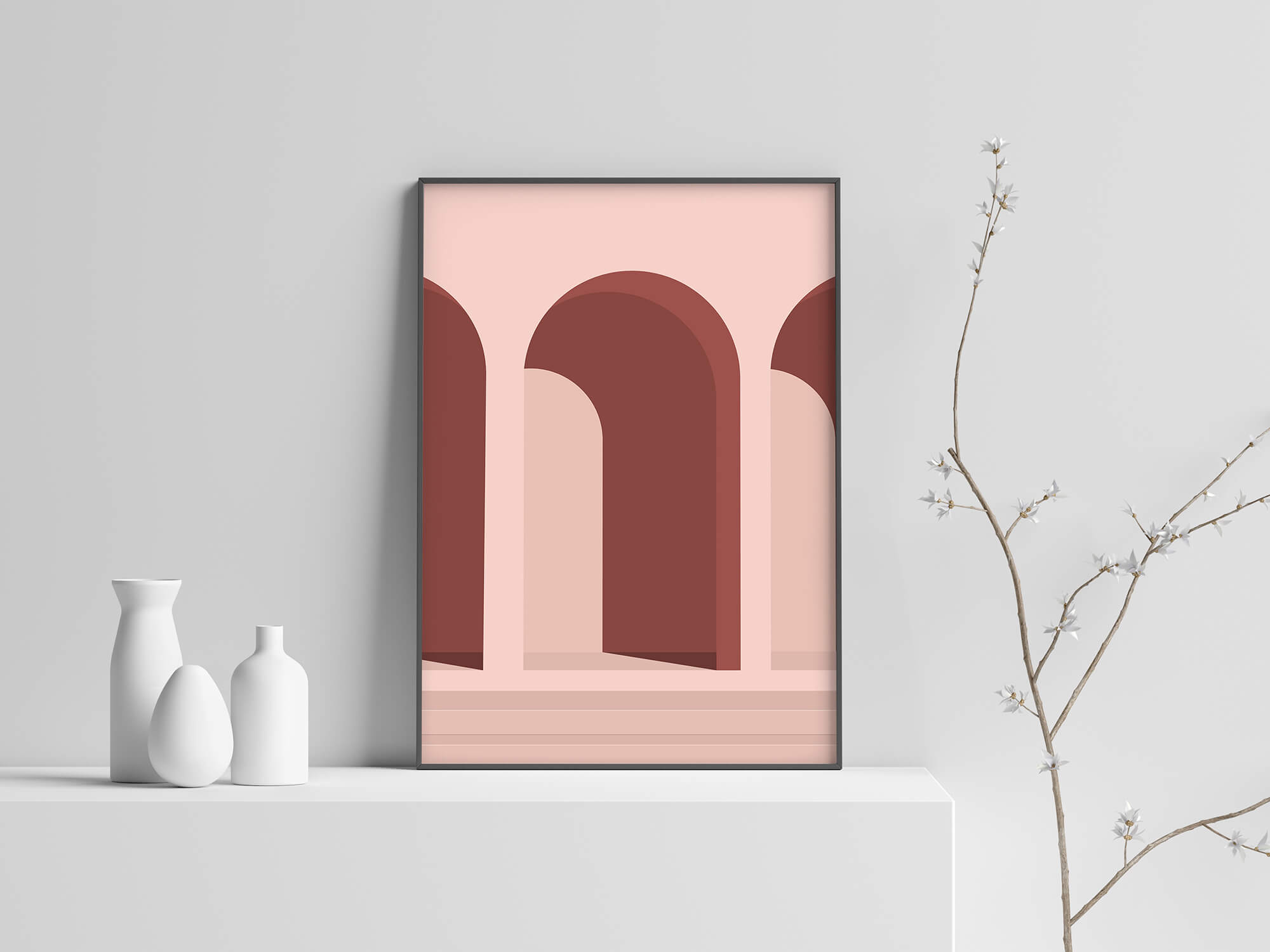 Pink Architecture - Abstracte Architectuur Poster