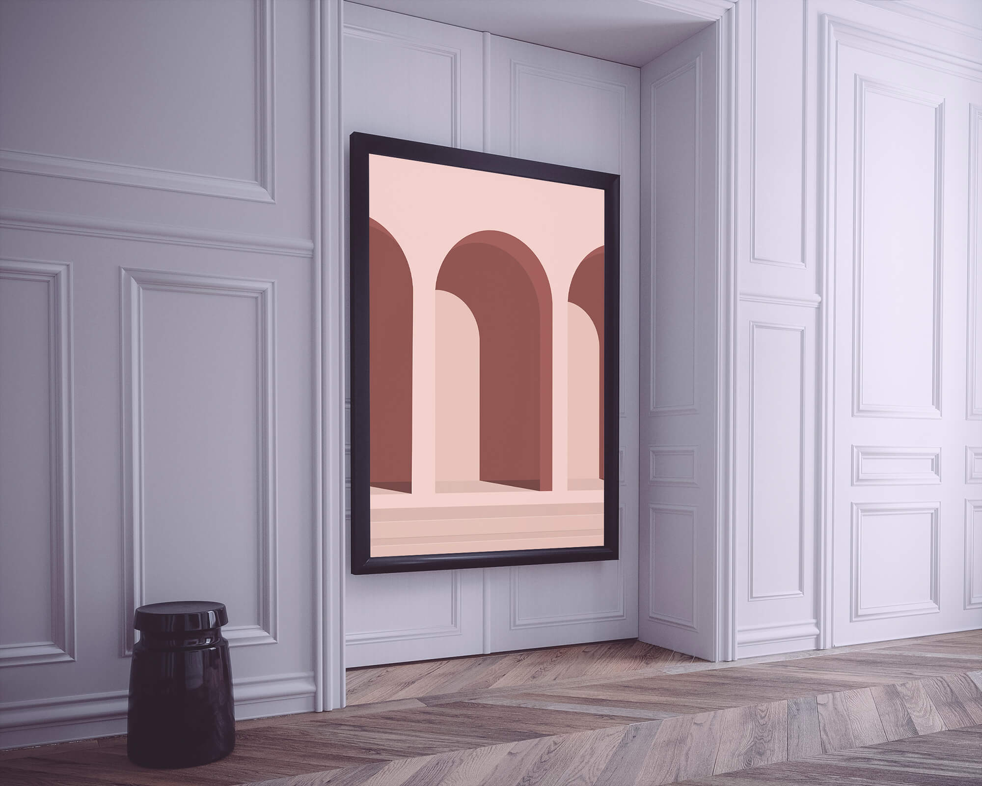 Pink Architecture - Abstracte Wanddecoratie
