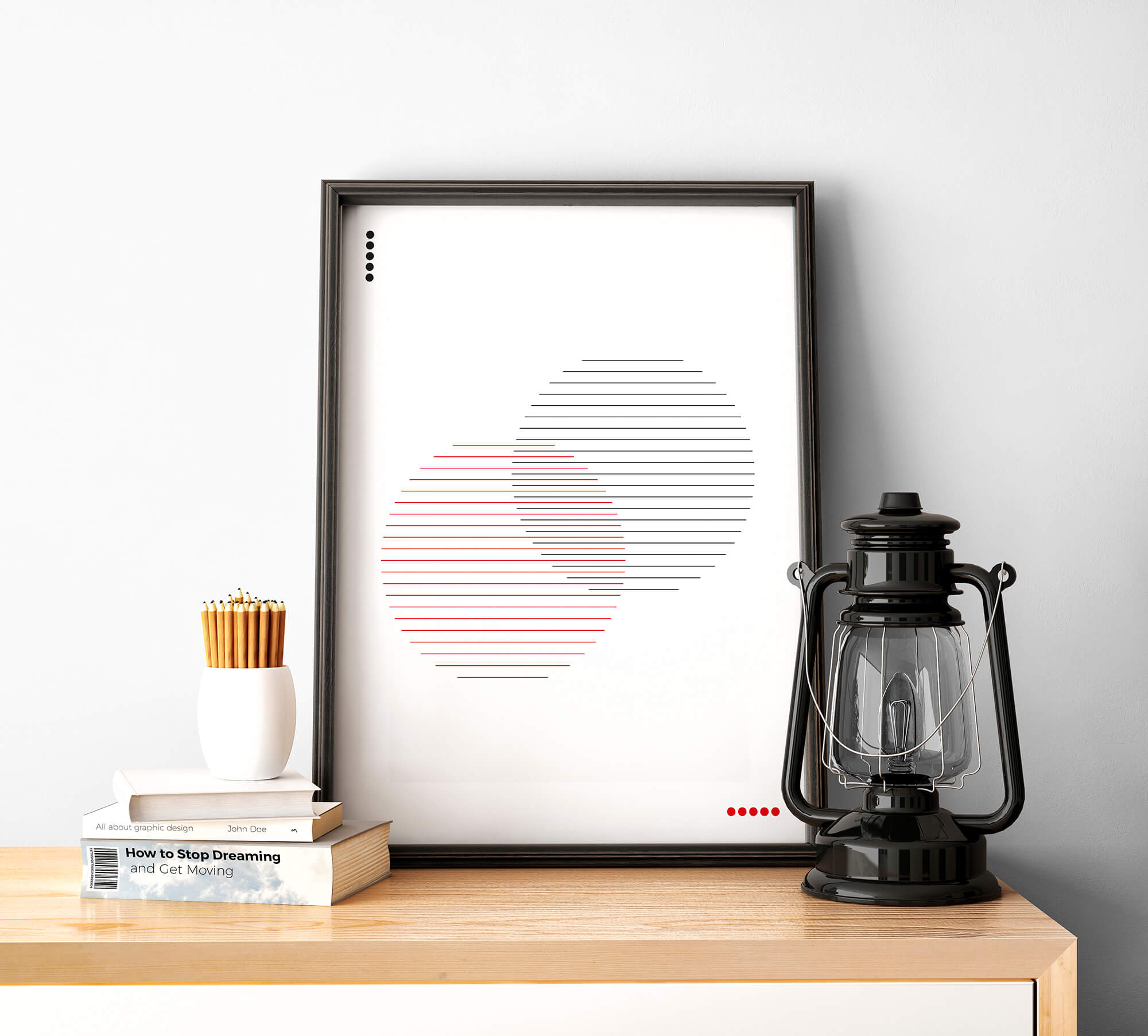 abstracte minimalistische poster met cirkels