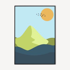 Landschap Illustratie Poster en Canvas Print