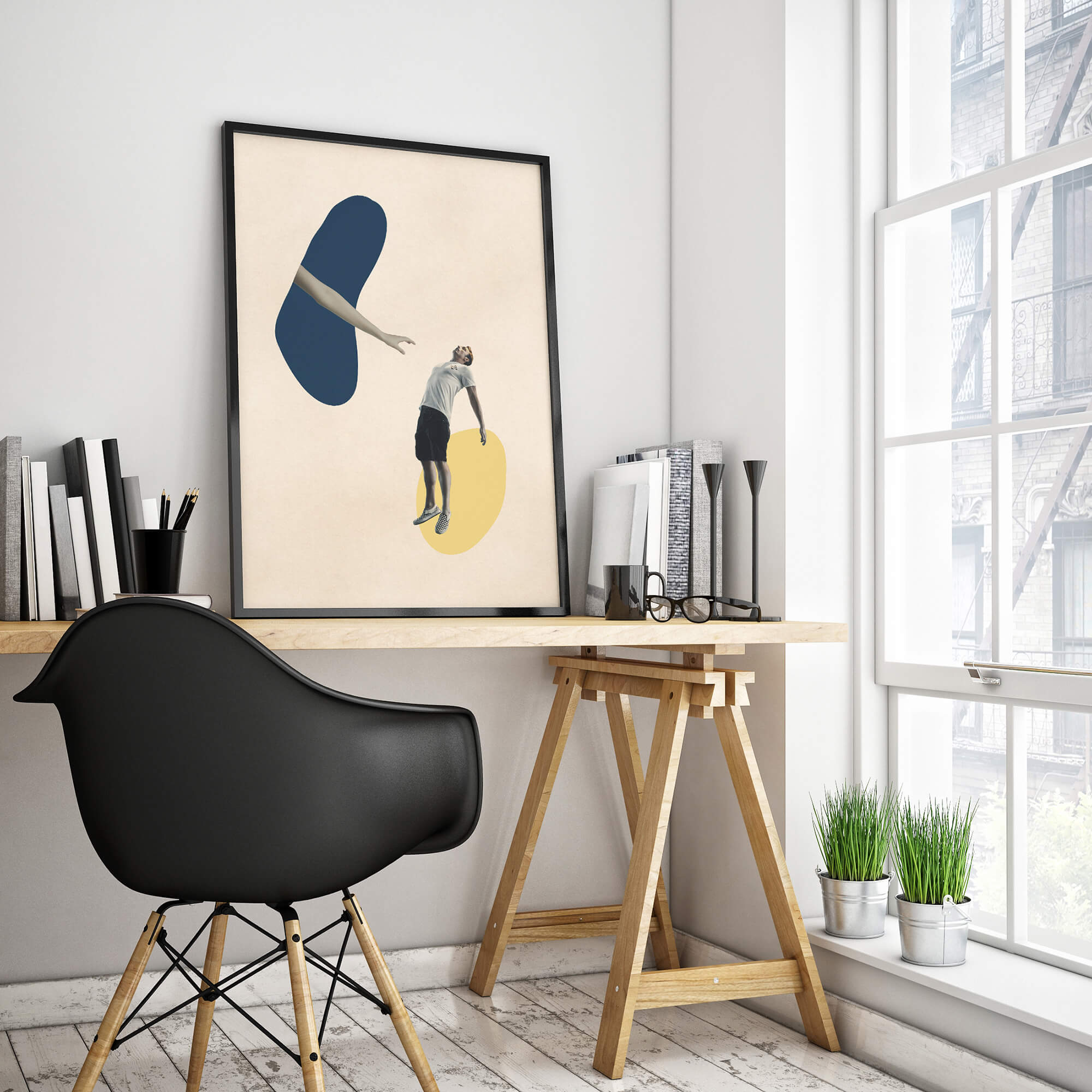 Surrealistische Abstracte Poster met abstracte vormen