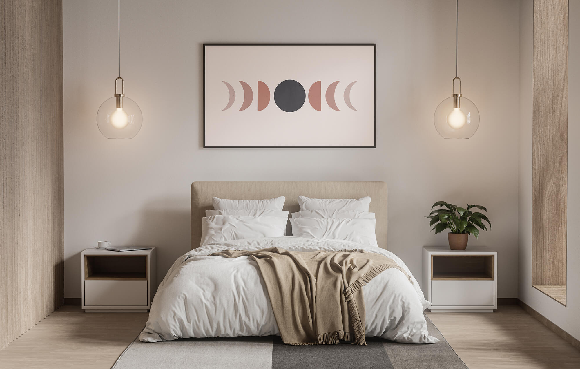 Maan fasen Scandinavische poster en print