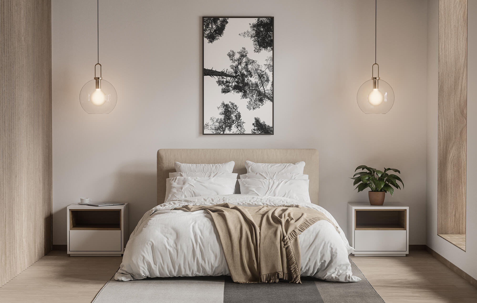 zwart-wit poster en print van bomen - natuur wanddecoratie