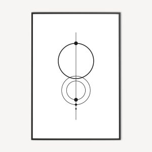 Cirkels Poster en Canvas Print in Zwart-Wit