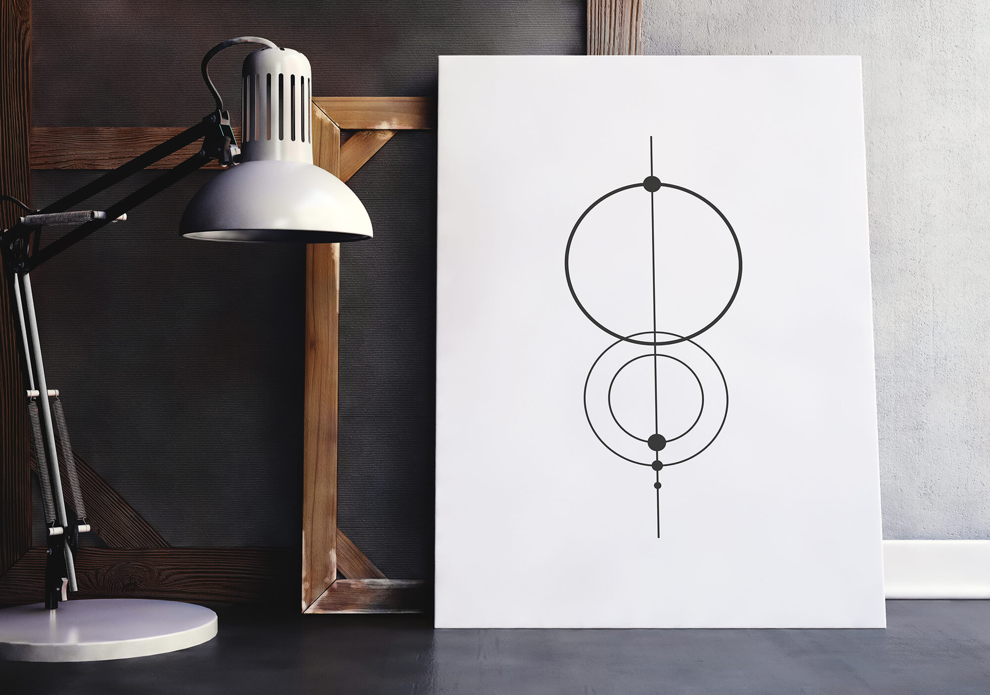 Minimalistische Canvas Print met cirkels