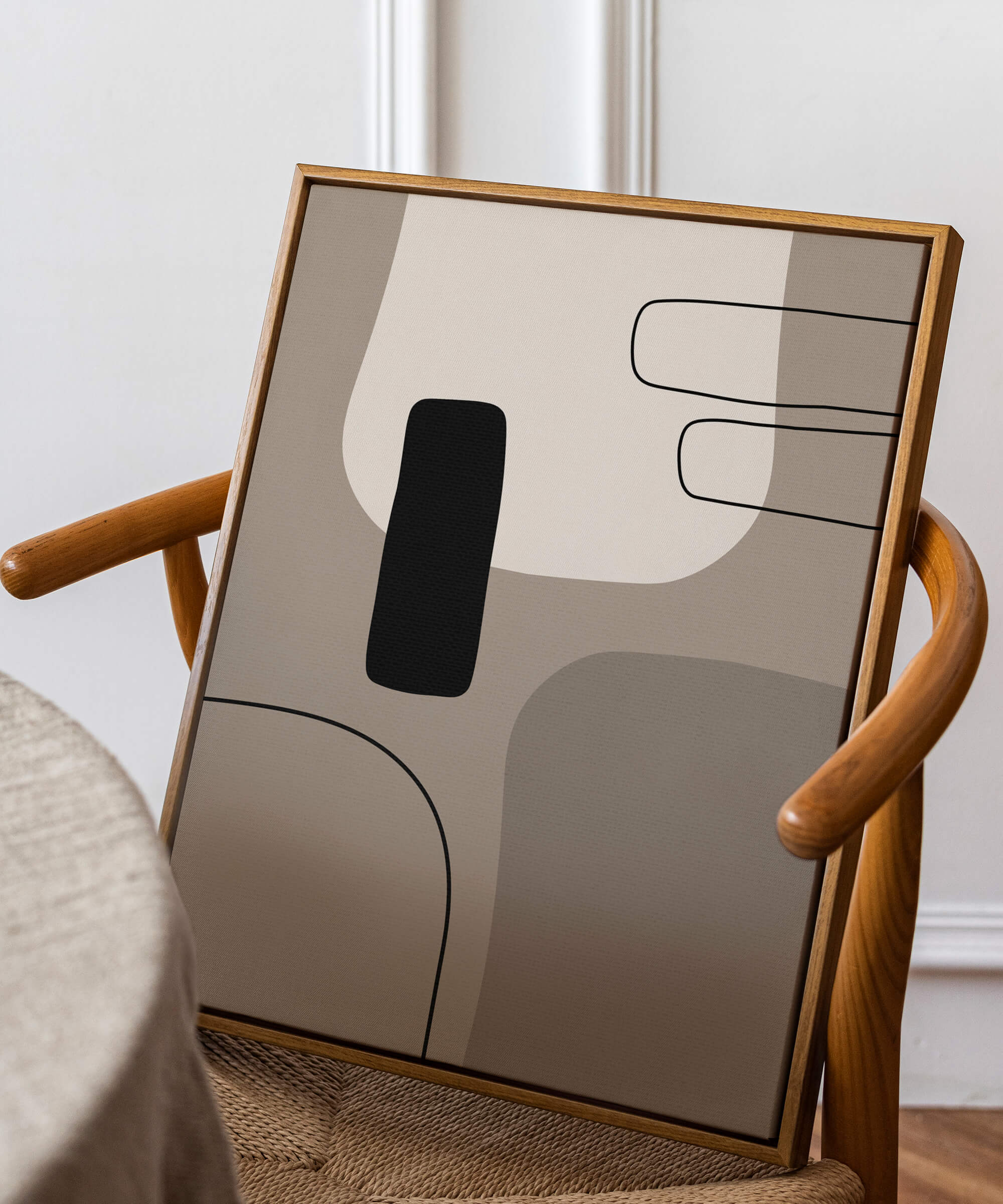 Abstracte poster en canvas print in warme kleuren