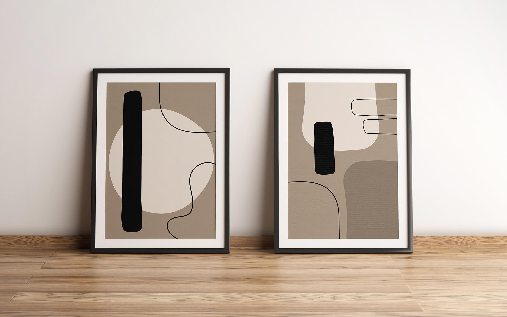 Minimalistische poster en canvas print met abstracte vormen en lijnen