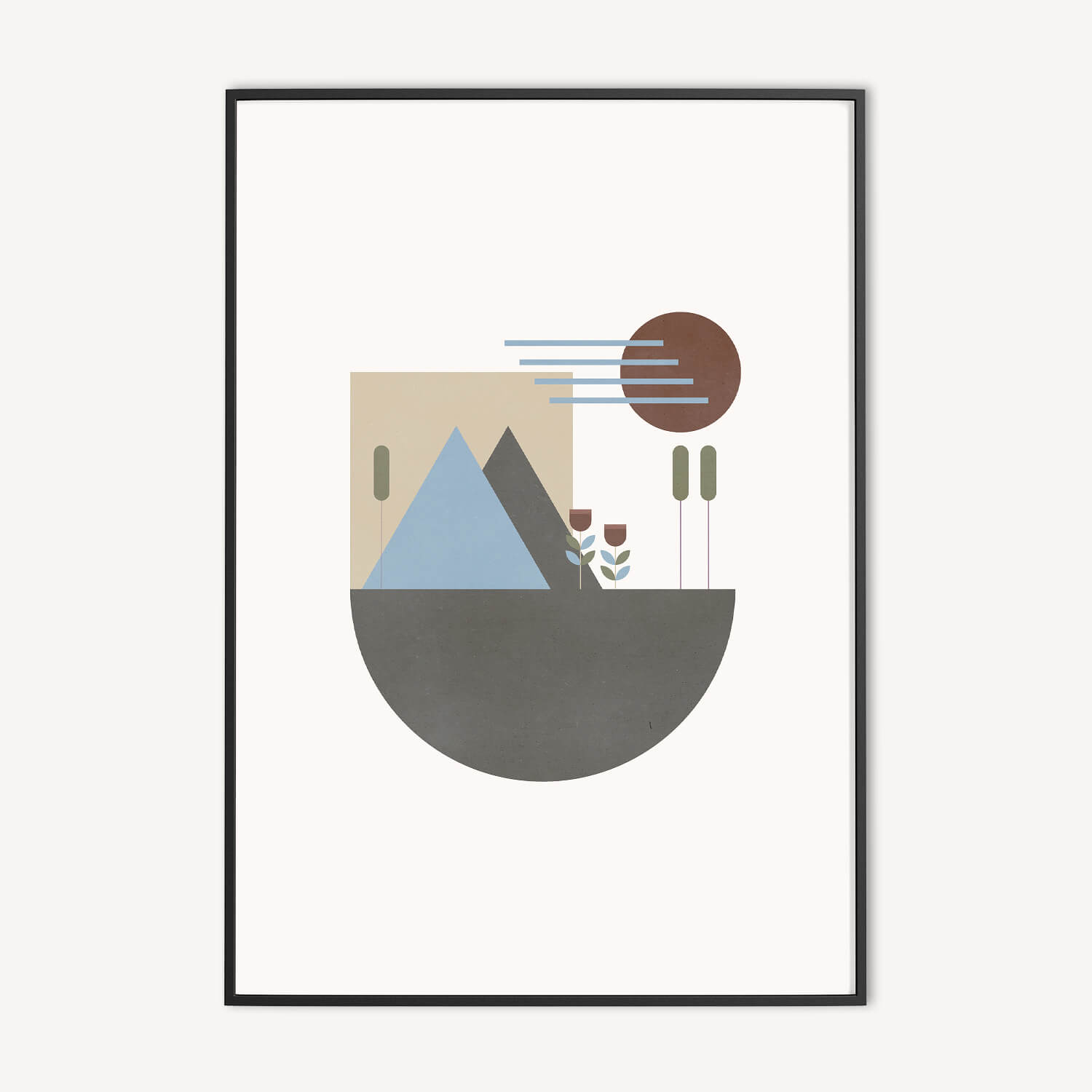 Geometrisch Landschap Poster in Scandinavische Stijl