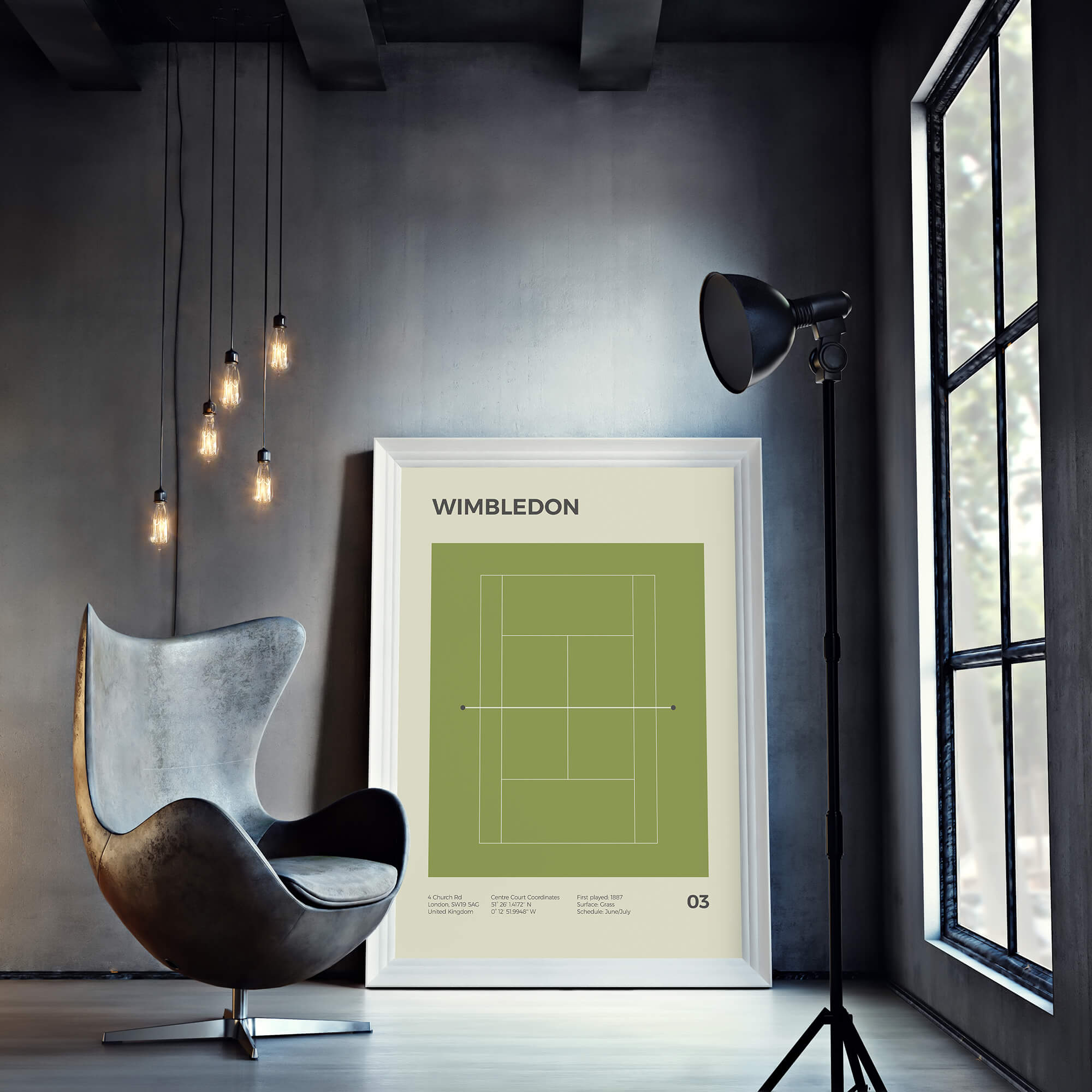 Wimbledon tennis wanddecoratie