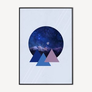 Poster Berglandschap in de Nacht